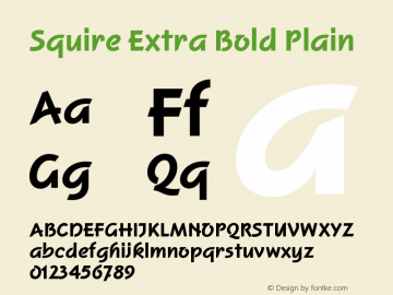 Squire Extra Bold Plain Version 005.000图片样张