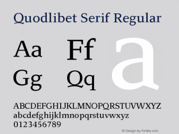 Quodlibet Serif Regular Version 1.000 | web-ttf图片样张
