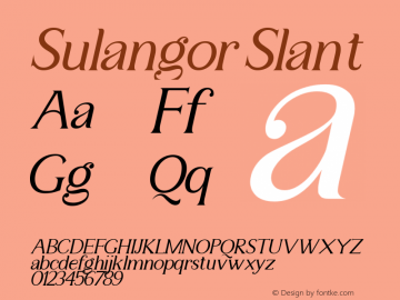 Sulangor Slant 1.0图片样张