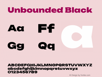 Unbounded Black Version 1.500; ttfautohint (v1.8)图片样张