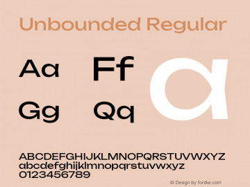 Unbounded Regular Version 1.500; ttfautohint (v1.8)图片样张