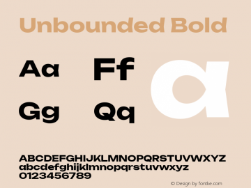 Unbounded Bold Version 1.500; ttfautohint (v1.8)图片样张
