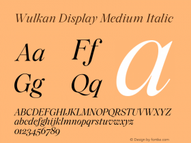 Wulkan Display Medium Italic 2.000图片样张