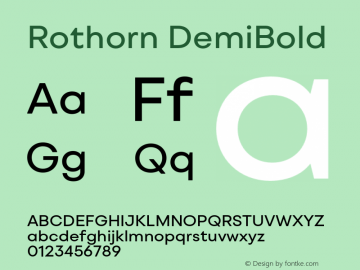 Rothorn DemiBold Version 1.100;FEAKit 1.0图片样张