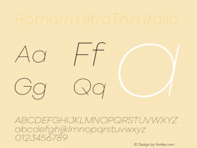 Rothorn UltraThin Italic Version 1.100;FEAKit 1.0图片样张