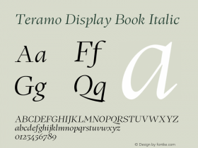 Teramo Display Book Italic Version 1.100;FEAKit 1.0图片样张