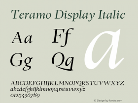 Teramo Display Italic Version 1.100;FEAKit 1.0图片样张