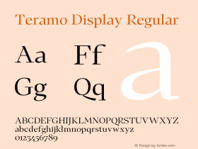 Teramo Display Regular Version 1.100;FEAKit 1.0图片样张