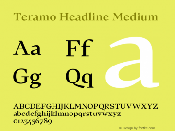 Teramo Headline Medium Version 1.100;FEAKit 1.0图片样张