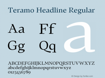 Teramo Headline Regular Version 1.100;FEAKit 1.0图片样张