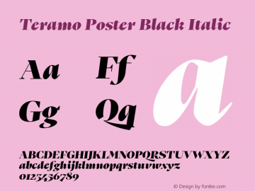 Teramo Poster Black Italic Version 1.100;FEAKit 1.0图片样张