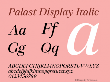 Palast Display Italic Version 1.001图片样张