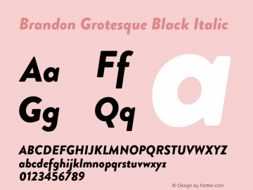 Brandon Grotesque Black Italic Version 2.000图片样张
