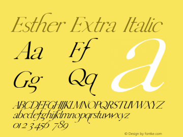 Esther Extra Italic Version 1.004;Fontself Maker 3.5.4图片样张