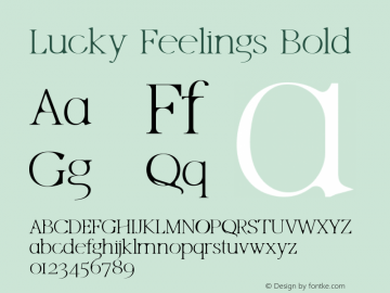 Lucky Feelings Bold Version 1.002;Fontself Maker 3.5.6图片样张