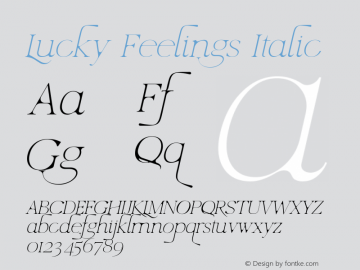 Lucky Feelings Italic Version 1.004;Fontself Maker 3.5.6图片样张