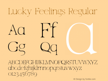 Lucky Feelings Version 1.011;Fontself Maker 3.5.6图片样张