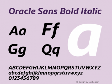 Oracle Sans Bold Italic Version 1.001图片样张