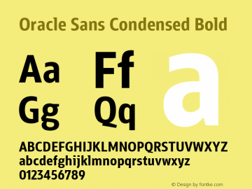 Oracle Sans Condensed Bold Version 1.000 | web-ttf图片样张