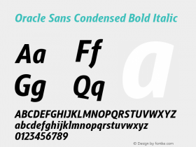 Oracle Sans Condensed Bold Italic Version 1.000 | web-ttf图片样张