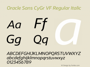 Oracle Sans CyGr VF Italic Version 1.000 | web-ttfv图片样张