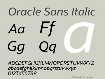 Oracle Sans Italic Version 1.001图片样张