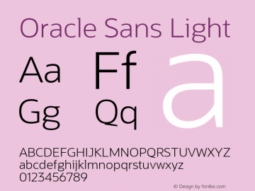Oracle Sans Light Version 1.001图片样张