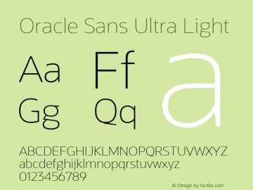 Oracle Sans Ultra Light Version 1.001图片样张