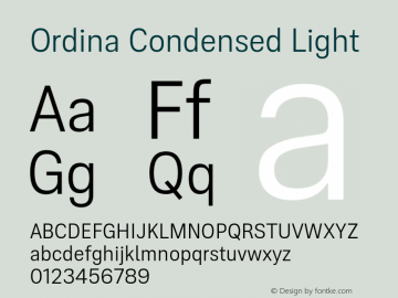 Ordina Condensed Light Version 1.007;FEAKit 1.0图片样张