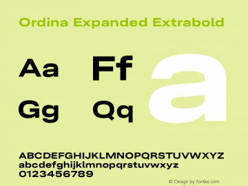 Ordina Expanded Extrabold Version 1.007;FEAKit 1.0图片样张