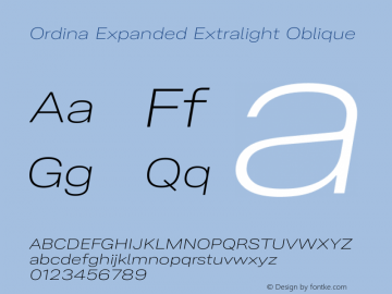 Ordina Expanded Extralight Oblique Version 1.007;FEAKit 1.0图片样张