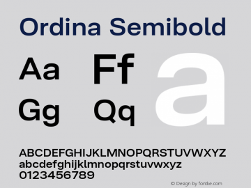 Ordina Semibold Version 1.007;FEAKit 1.0图片样张