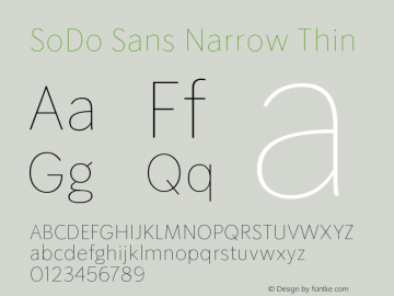 SoDo Sans Narrow Thin Version 5.002 | FøM Fix图片样张