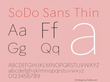 SoDo Sans Thin Version 5.002 | FøM Fix图片样张