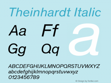 Theinhardt Italic Version 4.003; build 0007图片样张