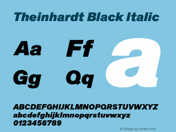 Theinhardt-BlackItalic Version 4.003; build 0008图片样张