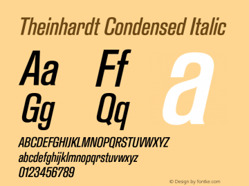 TheinhardtCondensed-Italic Version 1.002; build 0002图片样张