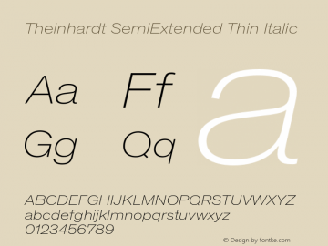 TheinhardtSemiExtended-ThinItalic Version 1.002; build 0003图片样张