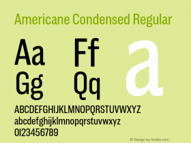 Americane Condensed Regular Version 1.000图片样张