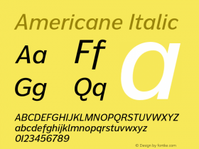 Americane Italic Version 1.000图片样张