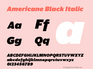 Americane Black Italic Version 1.000图片样张