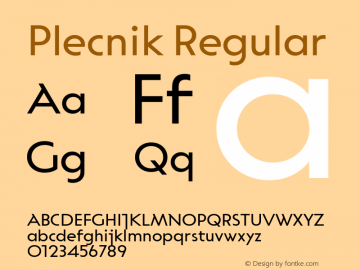 Plecnik Regular Version 1.000; ttfautohint (v1.8)图片样张