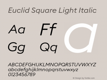 Euclid Square Light Italic Version 3.001图片样张