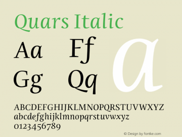 Quars Italic Version 1.000图片样张