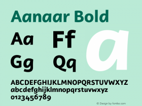 Aanaar Bold Version 1.000图片样张