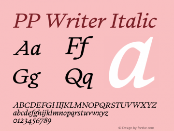PP Writer Italic Version 1.000;FEAKit 1.0图片样张