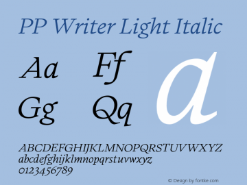 PP Writer Light Italic Version 1.000;FEAKit 1.0图片样张