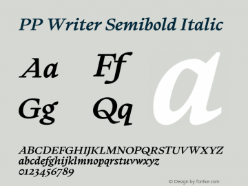 PP Writer Semibold Italic Version 1.000;FEAKit 1.0图片样张