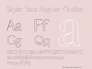 Skylar Sans Regular Outline Version 1.006;Fontself Maker 3.5.4图片样张