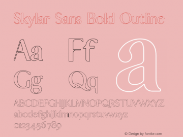 Skylar Sans Bold Outline Version 1.004;Fontself Maker 3.5.4图片样张